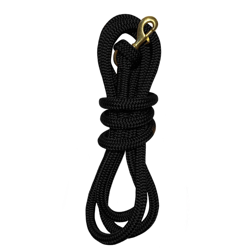 Black Leadrope-leadrope-Free Riding Neckropes-solid brass-FR Equestrian